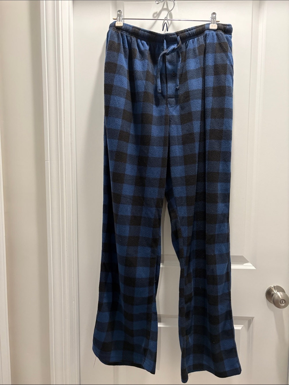 Beverly Hills Polo Club Blue & Black Plaid Lounge Pants - Drawstring Waist
